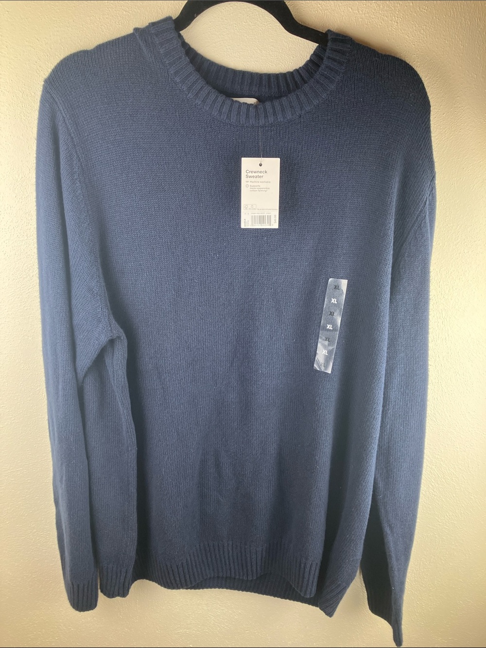 NWT Sonoma Goods For Life Men's XL Crewneck Sweater Navy Blue Knit